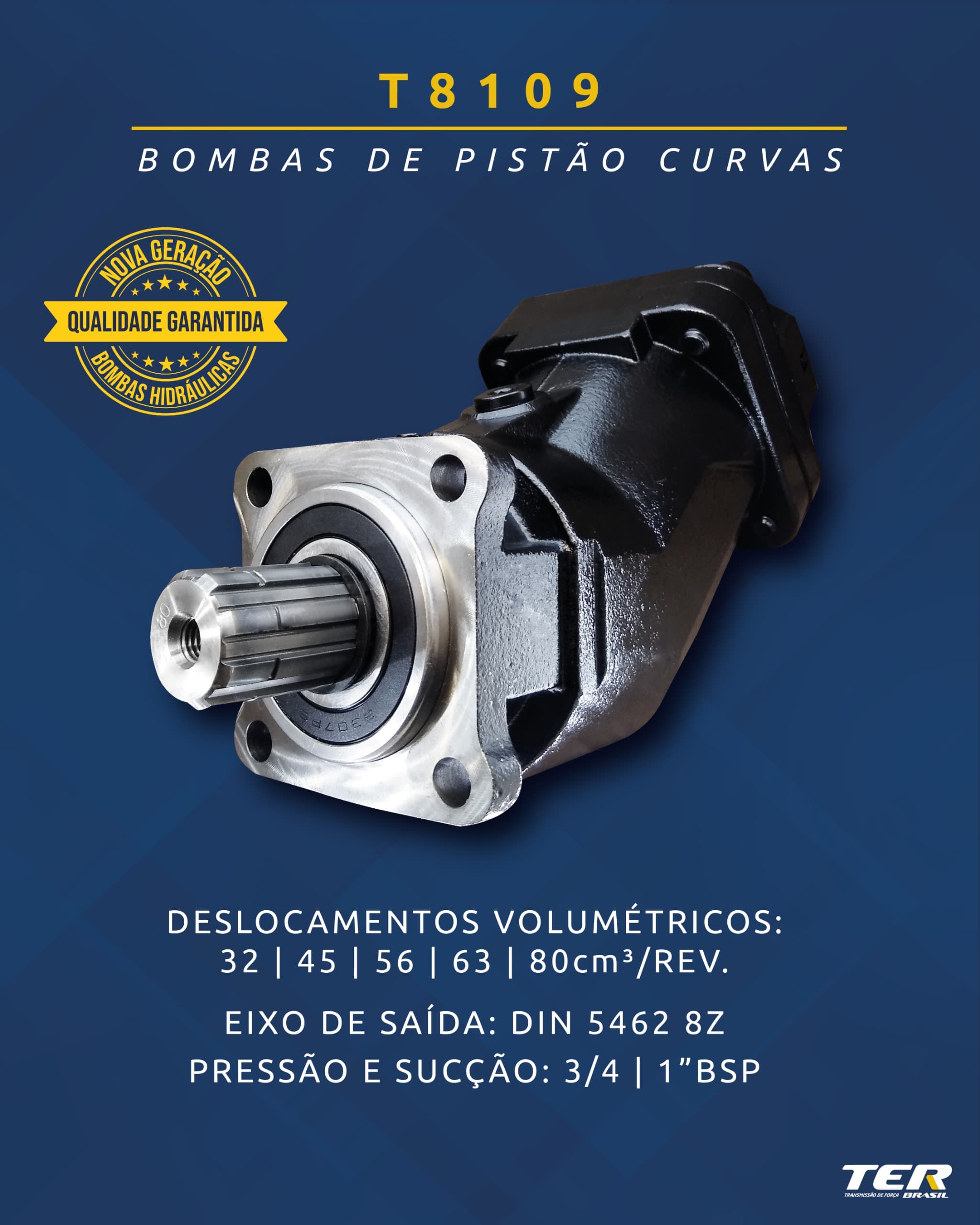 BOMBA DE PISTÃO CURVA T8109